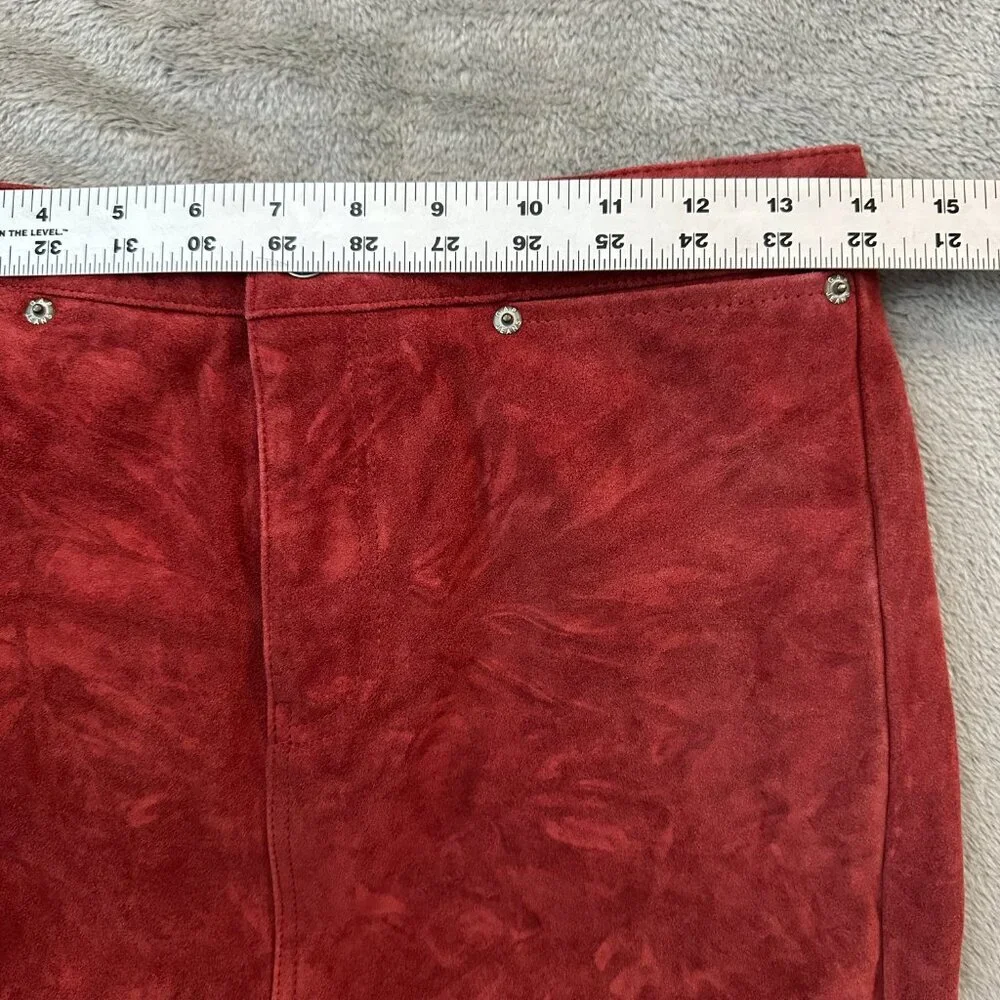 *as is* Vintage Y2K Gap Suede Leather Slit Front Skirt Women's 4 Maroon